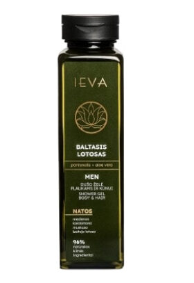 DUŠO ŽELĖ PLAUKAMS IR KŪNUI IEVA BALTASIS LOTOSAS 300 ML