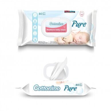 DREGNOSIOS KUDIKIU SERVETELES COTTONINO PURE, 80 vnt