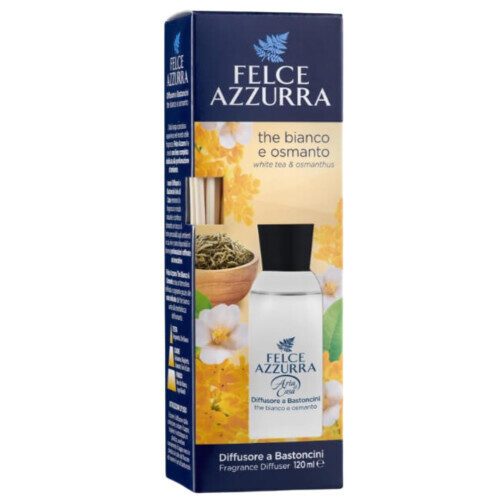 FELCE AZZURRA Baltosios arbatos ir osmanto kvapas kambariui su lazdelėmis 120 ml