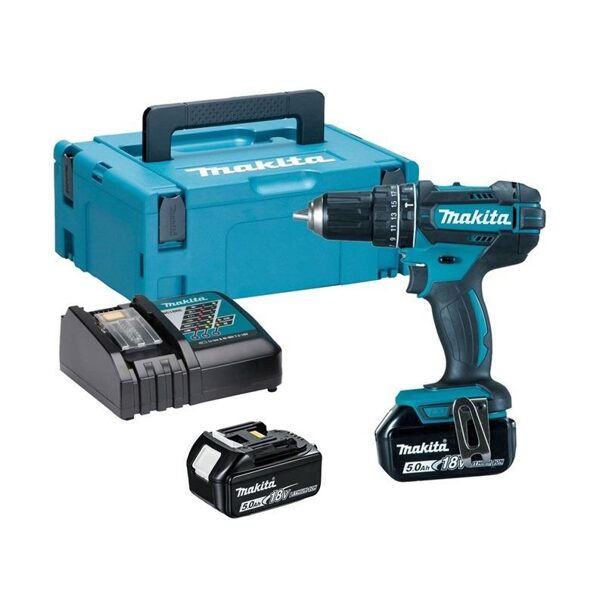 AKUMULIATORINIS SMŪGINIS GRĘŽTUVAS DHP482RTJ, 18V 2X5.0AH
