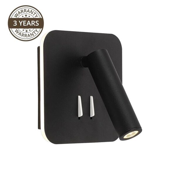 TVIRTINAMASIS ŠVIESTUVAS AREA 19002-BK 3W+6W LED BL