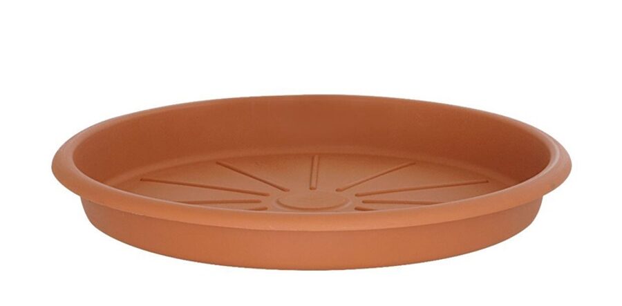 PLASTIKINĖ VAZONO LĖKŠTĖ DOMOLETTI STTE0017-100. Ø17 CM.RUDA