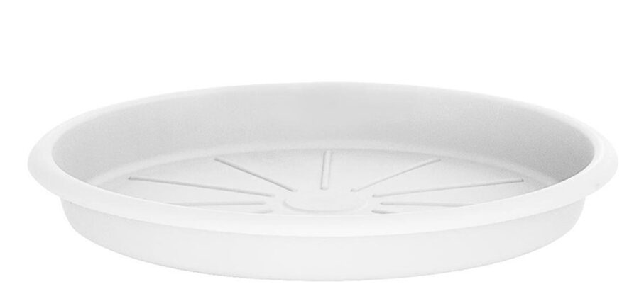 PLASTIKINĖ VAZONO LĖKŠTĖ DOMOLETTI STTE0040-110.Ø40 CM.BALTA