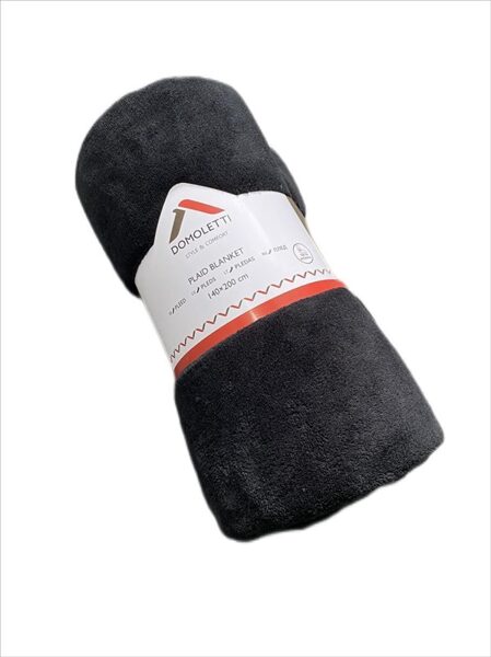 PLEDAS DOMOLETTI. JUODAS. 140 CM X 200 CM