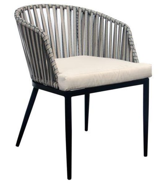 LAUKO KĖDĖ DOMOLETTI. JUODA/SMĖLIO. 74 CM X 74 CM X 68 CM