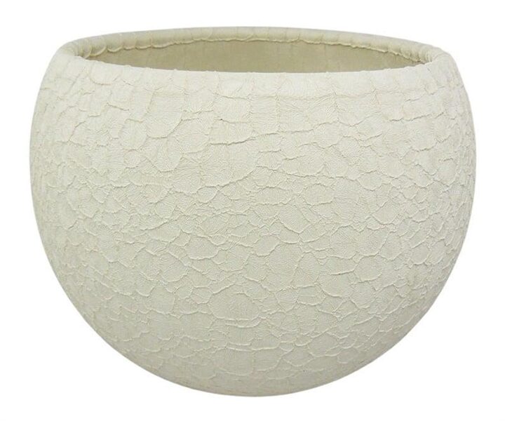 VAZONAS DOMOLETTI LIZARD. KERAMIKA. Ø 12 CM. BALTAS/SMĖLIO