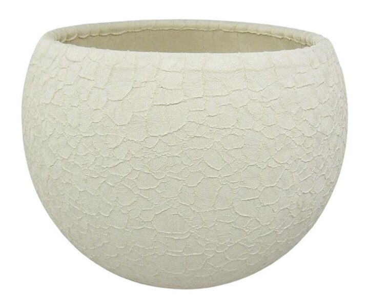 VAZONAS DOMOLETTI LIZARD. KERAMIKA. Ø 17 CM. BALTAS/SMĖLIO