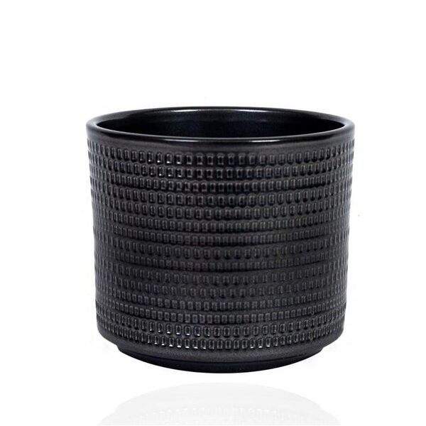 VAZONAS DOMOLETTI 99114/060. KERAMIKA. Ø 14.5 CM. JUODAS