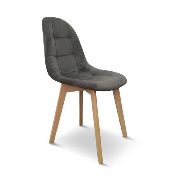 VALGOMOJO KĖDĖ DOMOLETTI EMRE. PILKA/MEDŽIO SP.. 85×47×54 CM