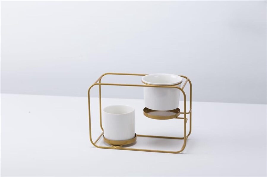 PAKABINAMAS GĖLIŲ VAZONAS DOMOLETTI. METALAS. Ø 25CM. BALTAS