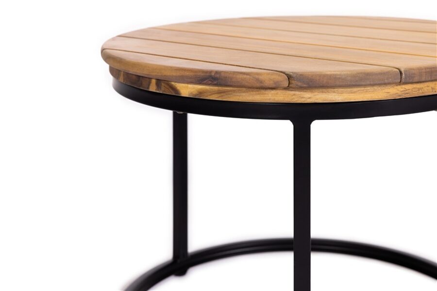 LAUKO STALAS MASTERJERO. JUODAS/MEDŽIO. 70 X 70 X 40 CM