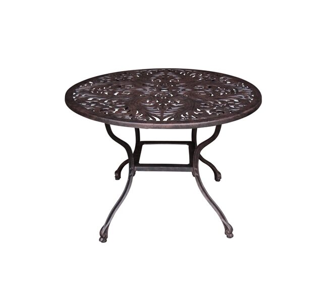 LAUKO STALAS MASTERJERO. JUODAS/BRONZOS. 104X104X73 CM