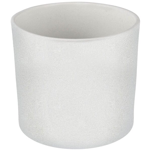 KERAMINIS VAZONAS DOMOLETTI WALEC STRUCTUR. Ø15 CM. BALTAS