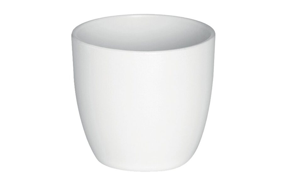 KERAMINIS VAZONAS DOMOLETTI EMI. Ø18 CM. MATINIS BALTAS